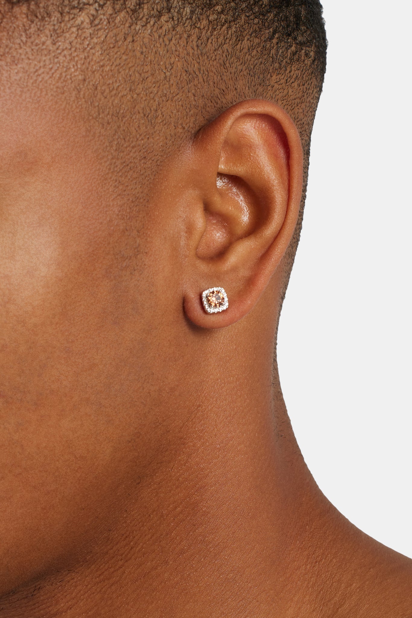 7 mm eisbraune Cluster-Ohrstecker